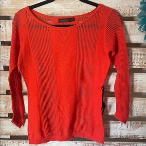 Lightweight orange sheer sweater by The Limited Size Small